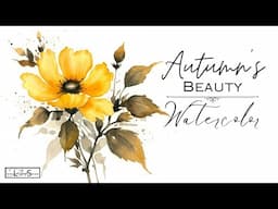 Watercolor ADVENTURE! 🤩 Ignite Your Skills with This AMAZING Step-by-Step Autumn Flower Painting!