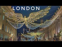 London Christmas Lights Tour | Central London Christmas Market | London Winter Night Walk [4K HDR]