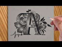 One more new tattoo design of A letter drawing with pencil || simple art video