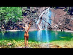 TROPICAL ISLAND CAMPING 🏝️WATERFALLS, SPEARING - absolute paradise 🐠