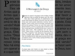 Pão Diário: A Mensagem da Graça - WMB