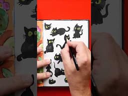 Sketchbook challenge: black cats! #artforkidshub #howtodraw