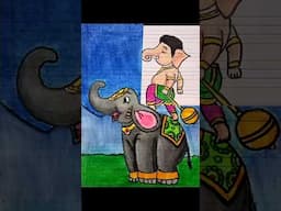 shorts How to #draw god Ganesha with #cute elephant #beautiful and #easy #drawing #kids #ganpati