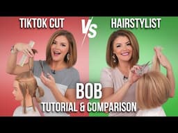 DIY Bob Ponytail Cut Tutorial VS Professional Hairstylist