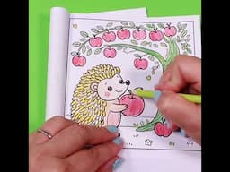 Hedgehog & Apple Tree | Autumn Coloring Fun for Kids