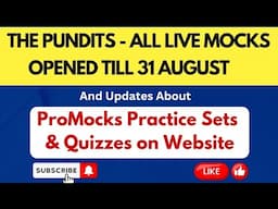 THE PUNDITS - ALL LIVE MOCK OPENED & ProMocks and Quizzes #ssc #ssccgl