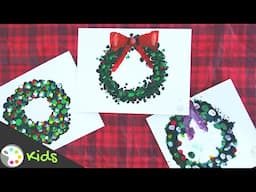 How to Paint a Christmas Wreath | Finger Painting for Kids