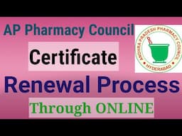 AP Pharmacy Council Registration Certificate RENEWAL PROCESS through Online