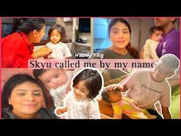 Skyu called me by my name for the first time🙈😭| life with kids