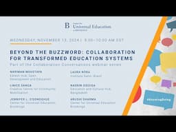 Beyond the buzzword: Collaboration for transformed education systems