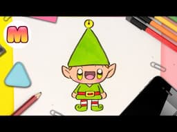 COMO DIBUJAR UN ELFO O DUENDE KAWAII – dibujos de navidad faciles - aprender a dibujar paso a paso