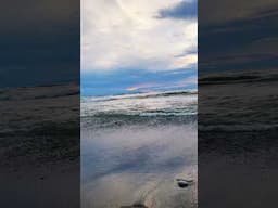 Natural sound of waves - #shorts #lakehuron #sunset