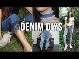 DIY CLOTHES DENIM (3 jeans and 1 choker)