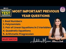 25 Most Important Questions and PYQ from Chapter 1, 2, 3, 4, and 5 | Class 10 | Math