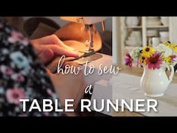 How to Make a Table Runner with Grain Sack Fabric (Beginner Sewing Project)