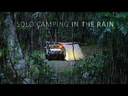 SOLO Camping in Tropical HEAVY RAIN [ Relaxing in a Rain Tarp Shelter, ASMR ]