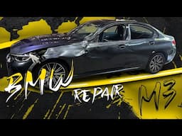 BMW M3. Left side repair. Ремонт левой стороны.