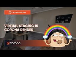 Interior virtual staging in Corona render | Shadow catcher