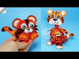 5 ways to make a paper tiger | Symbol 2022 paper tiger | How to make paper TIGER