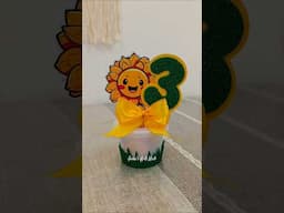 DIY party favor using salad cup #birthday #diy  #sunflowers  #sunflowerbirthday