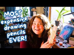 Mini Art Haul, EXPENSIVE pencils, Watercolor Sketchbooks, Painting! Art Studio Vlog