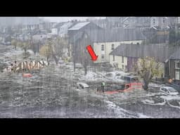 Chaos in Wales today! Massive flooding suddenly submerged homes and cars in Pontypridd