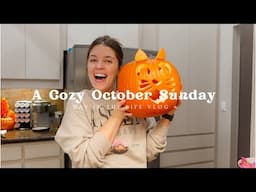 October Sunday Vlog | Carving Pumpkin, Cinnamon Rolls, Crockpot roast, & football