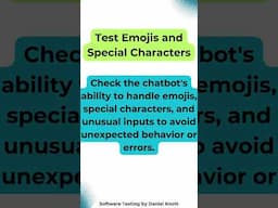 Test Emojis and Special Characters #softwaretesting #chatbots