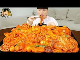 ASMR MUKBANG 직접 만든 대왕 마라샹궈 떡볶이 허니콤보 양념 치킨먹방! & 레시피 FIRE NOODLES AND Tteokbokki EATING SOUND!