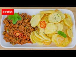 Minced Meat Stew and Fried Potatoes Recipe | How to Cook Minced Meat | Infoods