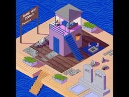 A new isometric perspective piece based off the song Brand new colony by The Postal Service.