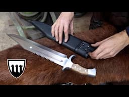 Forging a classic Rambo bowie knife, part 3, making the scabbard.