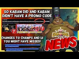 Promo Code Situation | Changes To Champs and UI Today | Kabam Respond To Game Team Performance [MCN]