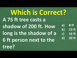 A 6ft tall man stands next to a 75 ft tree that casts a 200 ft shadow. How long is the man’s shadow?