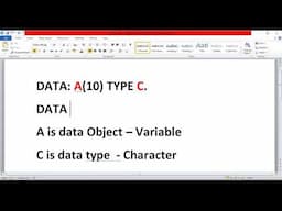 SAP ABAP  Data types for Beginners