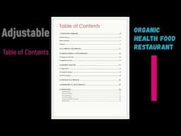 Organic Health Food Restaurant business plan sample pages