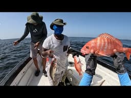 HAND LINE & ROD FISHING 300 FEET DEEP IN SEARCH OF FISH TO EAT! Bottom Fishing - Trinidad, Caribbean