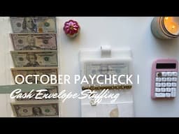 October 2024 Budget | Cash Envelope and Sinking Fund Stuffing | Paycheck 1 | 25 Year Old Budgeter