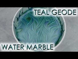 Teal Geode Water Marble | DIY Nail Art Tutorial | MSLP