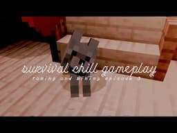 『 mcpe 』aesthetic survival chill gameplay episode 3 🍂《 taming and mining ♡ 》