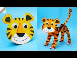 5 DIY ideas easy paper crafts | Symbol 2022 paper tiger | How to make paper TIGER