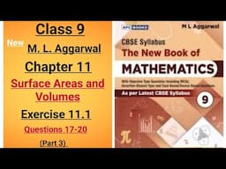 New ml aggarwal class 9 maths chapter 11 Surface Areas and Volumes ex. 11.1 (question 17-20) part 3