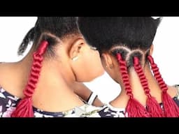 Spot the Difference:  Easy curls on a braids hairstyle for simple looking girls using Brazilian wool