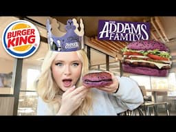 trying the new burger king wednesday addams whopper & holiday baking!