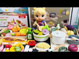 41 Minutes Cute Little Anna, Satisfying Unboxing Wooden Kitchen Play Set & Cooking Toy Set | ASMR