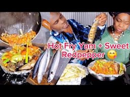 Hot Fry Yam + Red pepper sauce