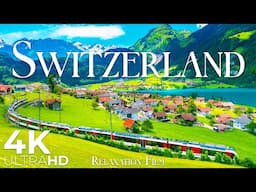 Switzerland 4K - Scenic Europe Train Ride Relaxation Film with Peaceful Music - Video Ultra HD