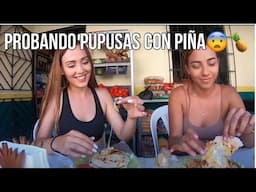 Probando Pupusas exóticas, pupusas con piña en Santa María Ostuma