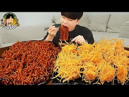 ASMR MUKBANG 직접 만든 양념 치킨먹방! 튀김만두 짜파게티 레시피 & 먹방 FRIED CHICKEN AND BLACK BEAN NOODLES EATING SOUND!