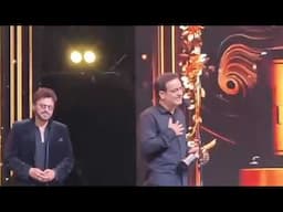 Dr Vikas Divyakirti at IFFA Awards for 12th fail with Shah Rukh Khan